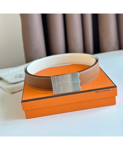 HERMES Typo belt buckle & reversible leather for 32 mm belt
