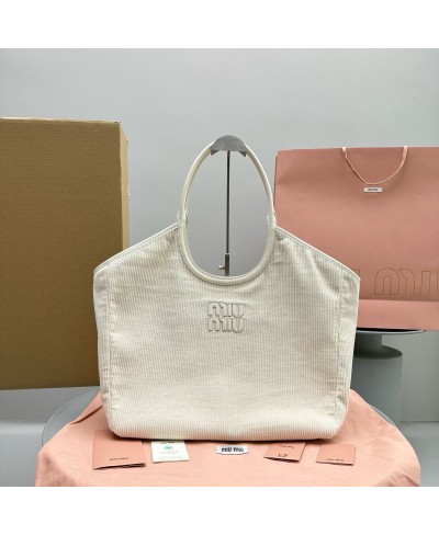 MIU MIU IVY corduroy shopping bag