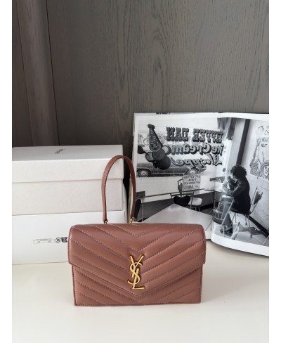 SAINT LAURENT CASSANDRE ENVELOPE CHAIN WALLET IN LAMBSKIN