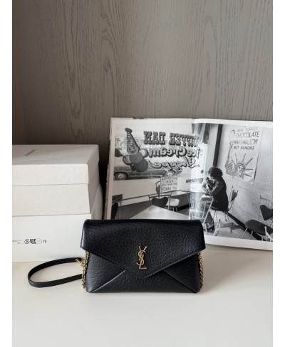 SAINT LAURENT CASSANDRE chain pouch in lambskin