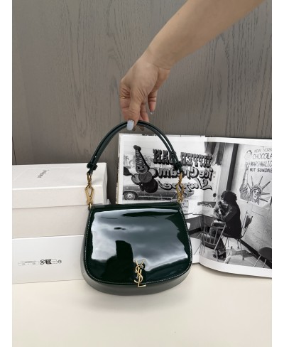 mini Voltaire Top Handle borsa borsa in pelle verniciata SAINT LAURENT