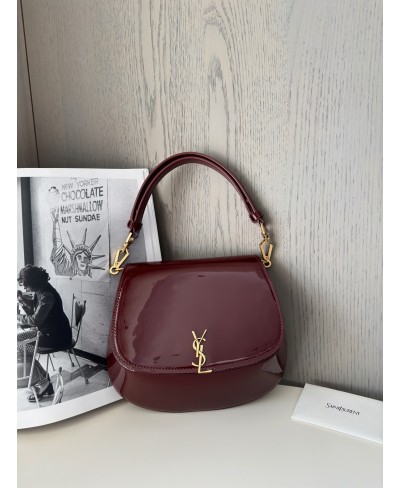 mini Voltaire Top Handle borsa borsa in pelle verniciata SAINT LAURENT