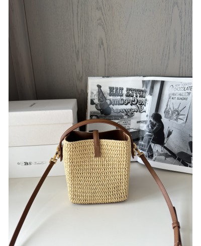 SAINT LAURENT LE 37 mini in raffia