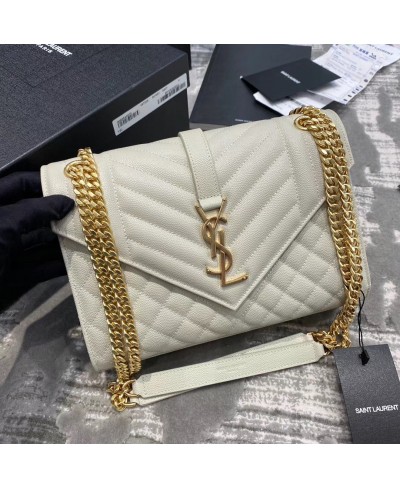 ENVELOPPE MEDIUM IN PELLE STAMPATA GRAIN DE POUDRE (PELLE ORIGINALE) SAINT LAURENT