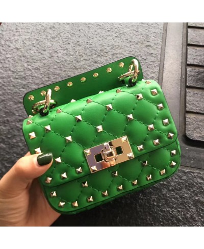 VALENTINO MICRO ROCKSTUD SPIKE FLUO CALFSKIN LEATHER BAG
