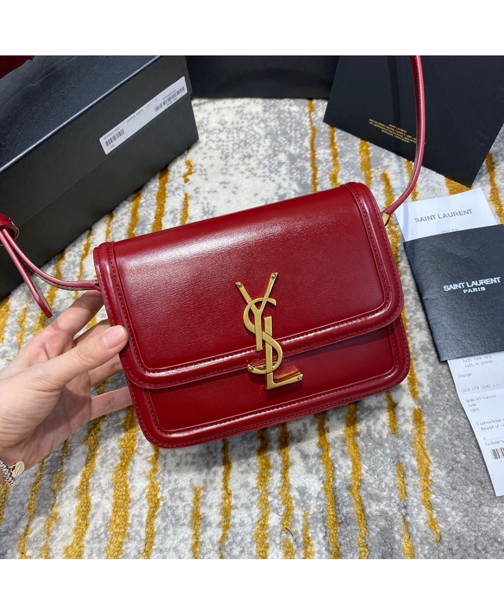 BORSA SATCHEL SOLFERINO PICCOLA IN PELLE BOX SAINT LAURENT PELLE ORIGINALE