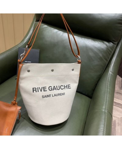 BORSA A SECCHIELLO RIVE GAUCHE IN LINO (PELLE ORIGINALE) SAINT LAURENT