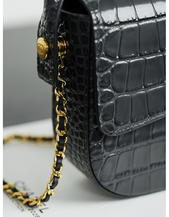 Borsa con patta e manico mini CHANEL
