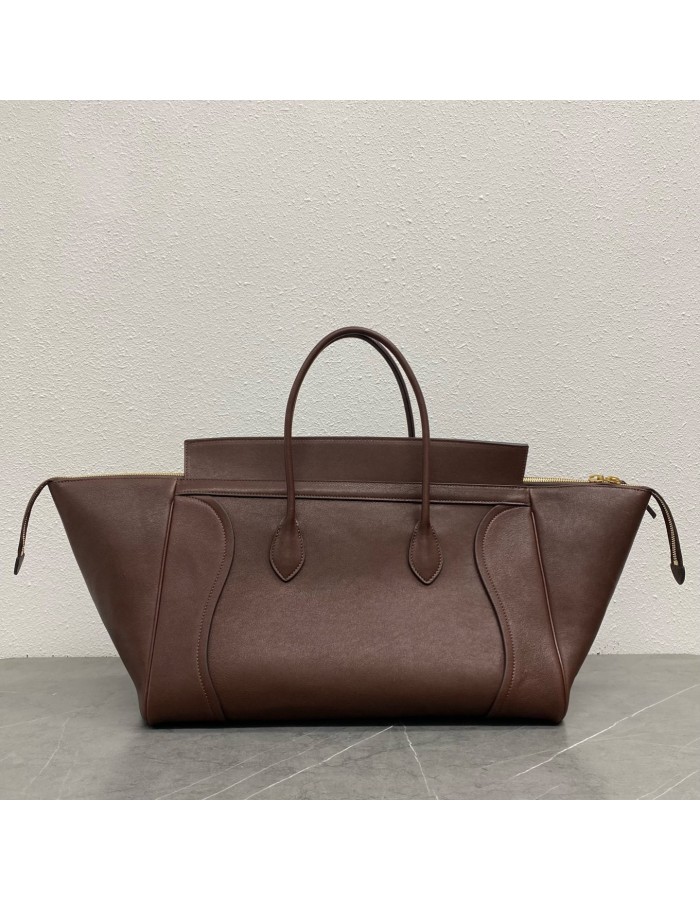 LUGGAGE GRANDE IN MORBIDA PELLE DI AGNELLO LUCIDA CELINE