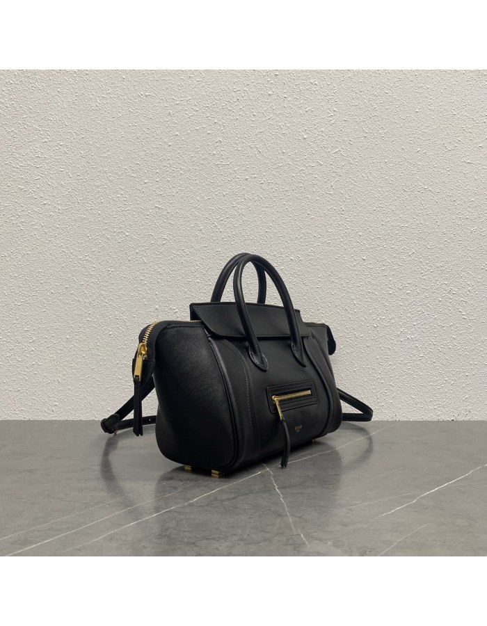 LUGGAGE PICCOLA IN MORBIDA PELLE DI AGNELLO LUCIDA CELINE