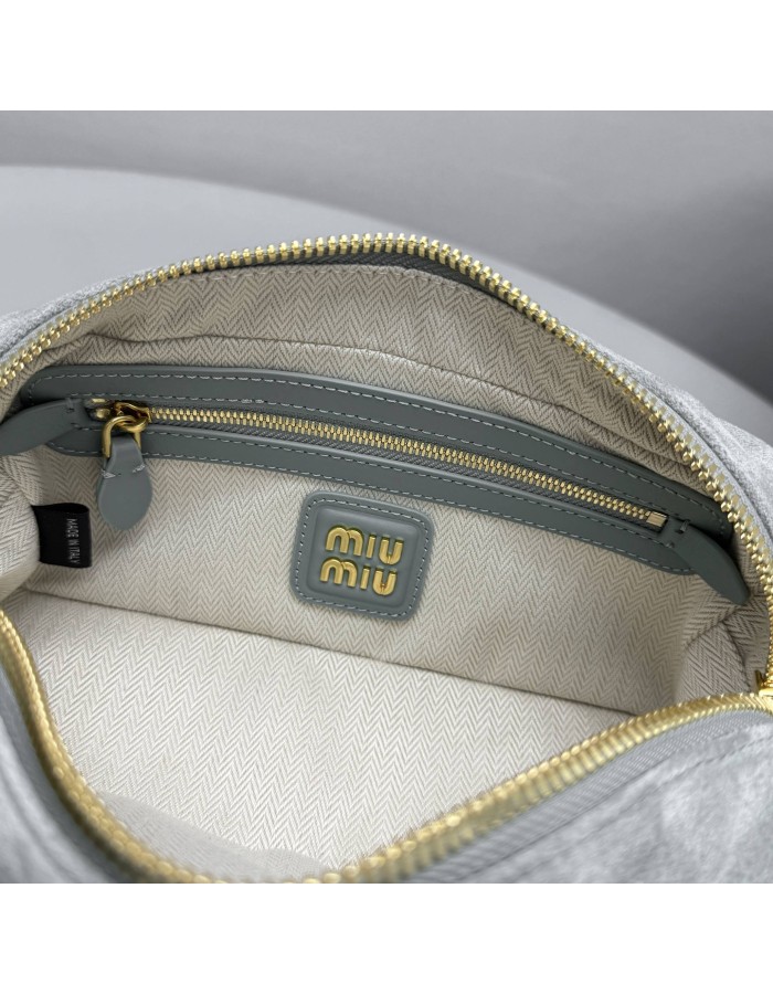 Borsa Arcadie in pelle scamosciata con imbottitura MIUMIU