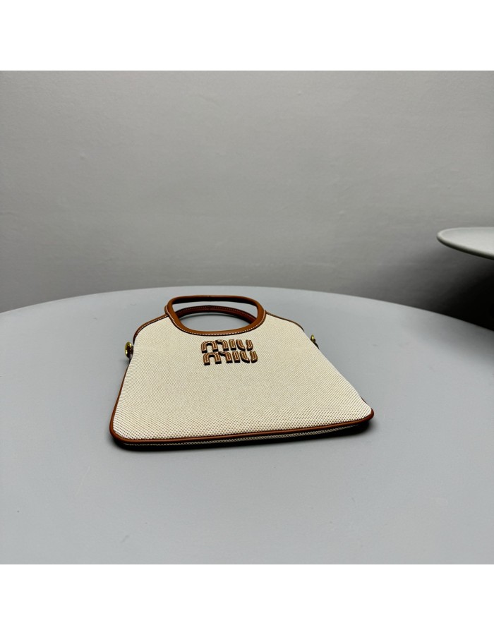 Borsa a mano Ivy  in canvas e pelle MIUMIU