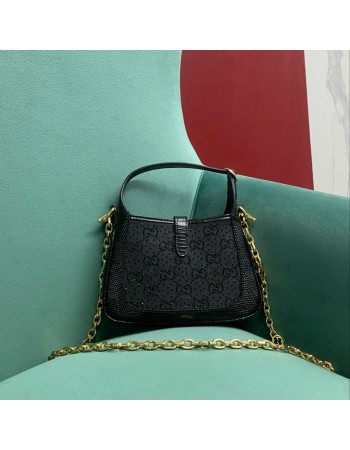 Mini borsa Jackie 1961 in lucertola con cristalli GG GUCCI