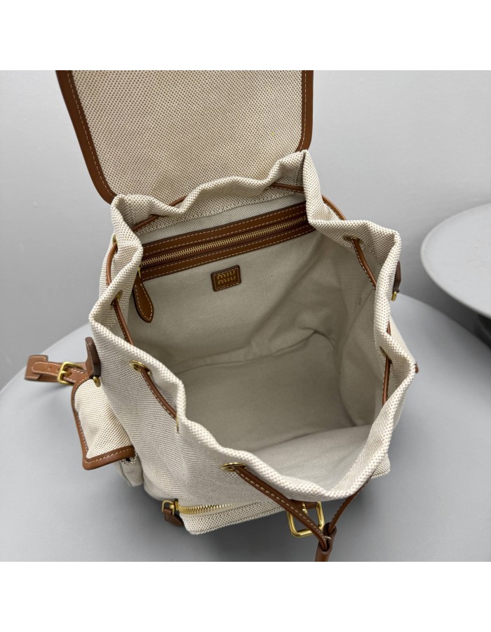 Zaino in canvas e pelle MIUMIU