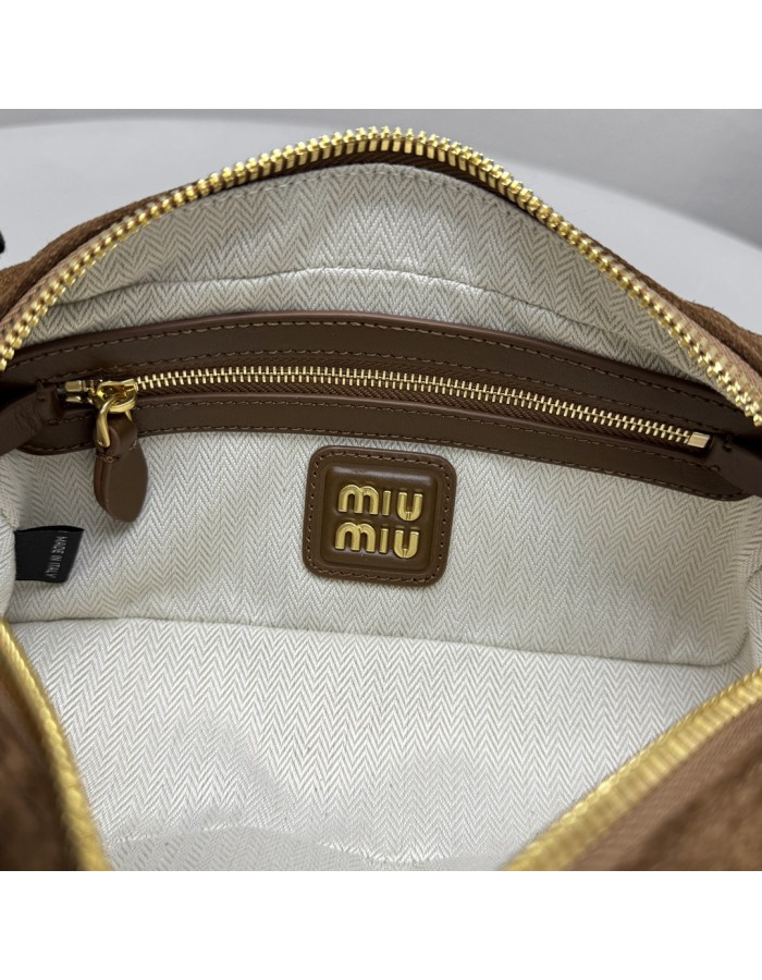 Borsa Arcadie in pelle scamosciata con imbottitura MIUMIU