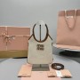 Borsa a mano Ivy  in canvas e pelle MIUMIU