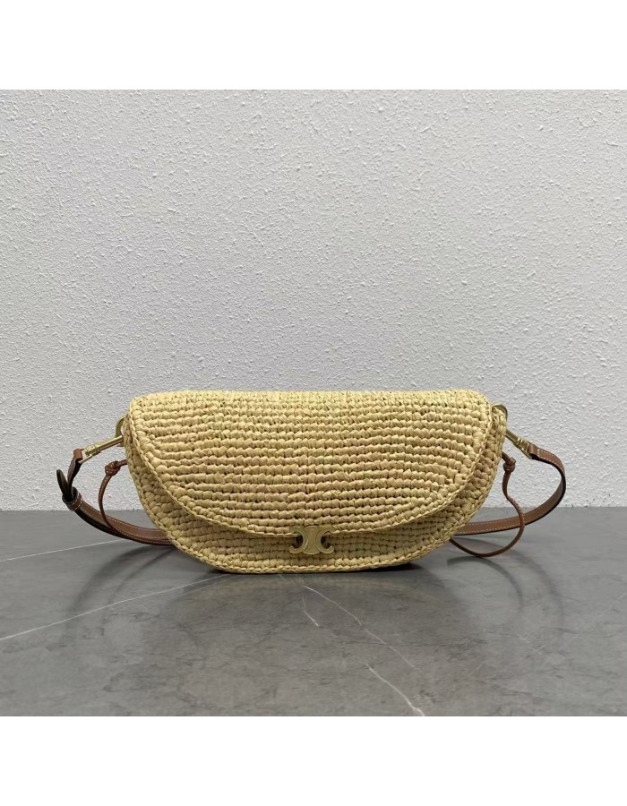 HALFMOON SOFT TRIOMPHE PICCOLA IN RAFIA CELINE