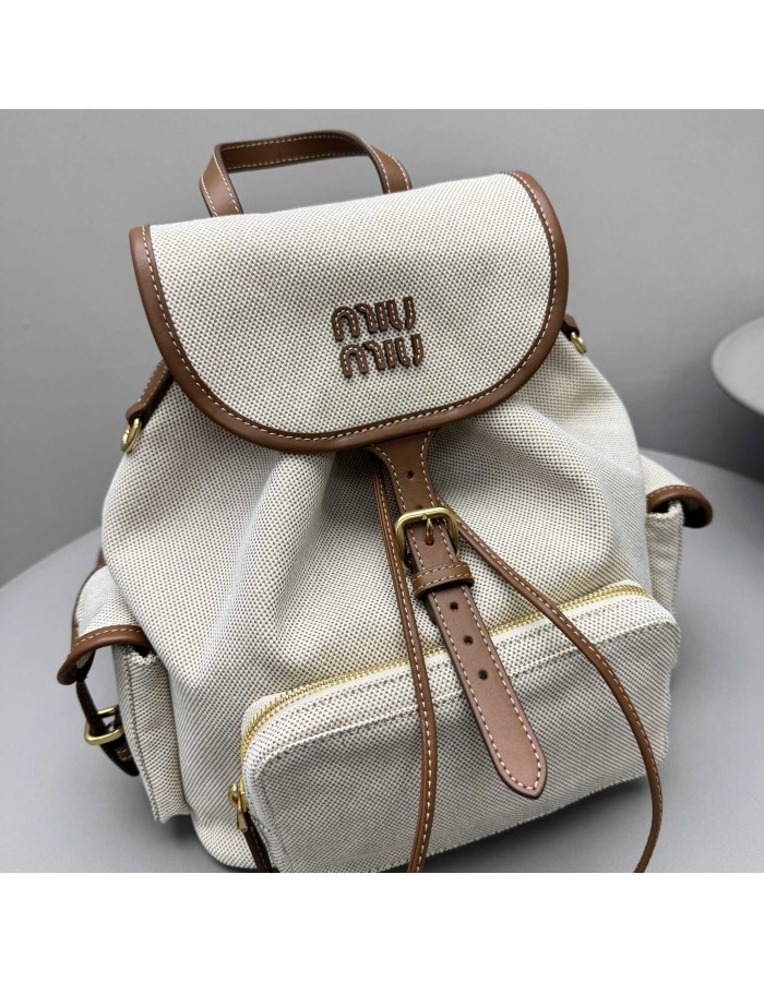 Zaino in canvas e pelle MIUMIU