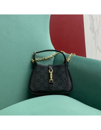 Mini borsa Jackie 1961 in lucertola con cristalli GG GUCCI
