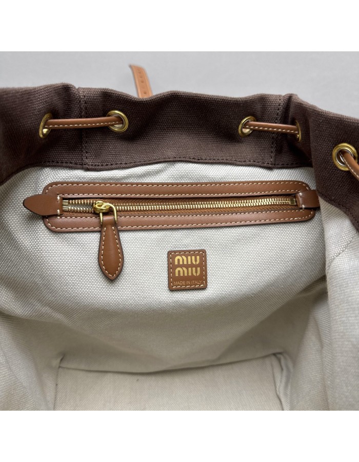 Zaino in canvas e pelle MIUMIU