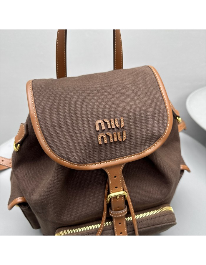 Zaino in canvas e pelle MIUMIU