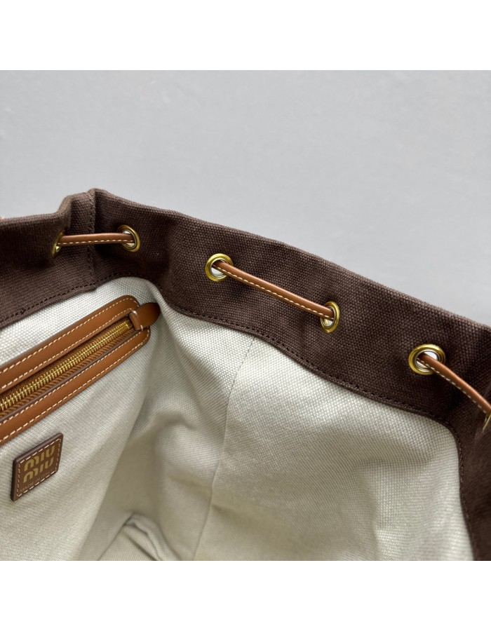 Zaino in canvas e pelle MIUMIU