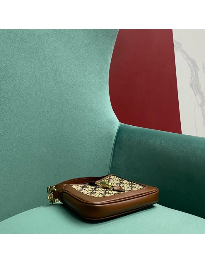 Mini borsa Jackie 1961 in lucertola con cristalli GG GUCCI