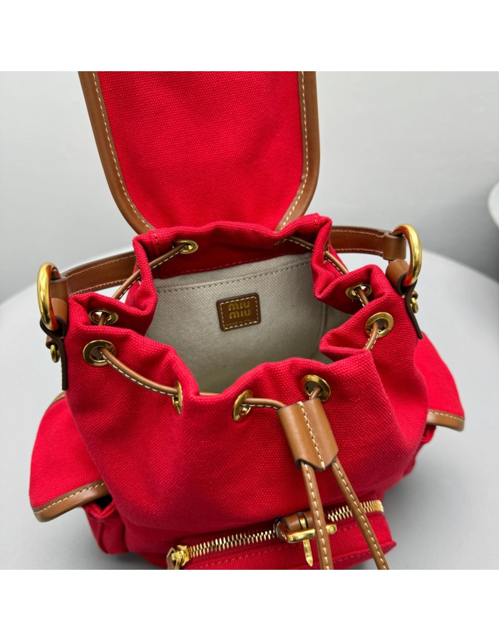 Zaino in canvas e pelle MIUMIU