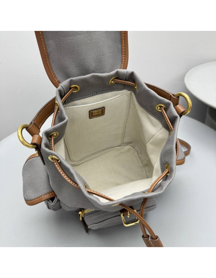 Zaino in canvas e pelle MIUMIU