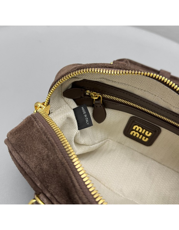 Borsa Arcadie in pelle scamosciata con imbottitura MIUMIU
