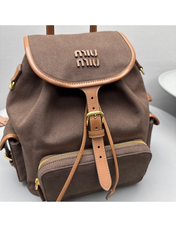 Zaino in canvas e pelle MIUMIU