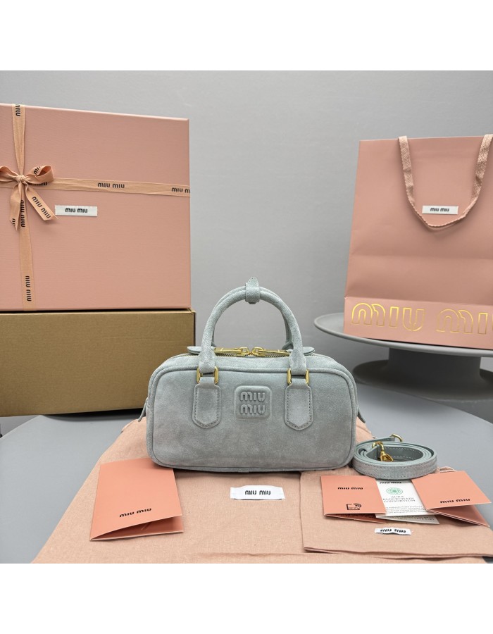 Borsa Arcadie in pelle scamosciata con imbottitura MIUMIU