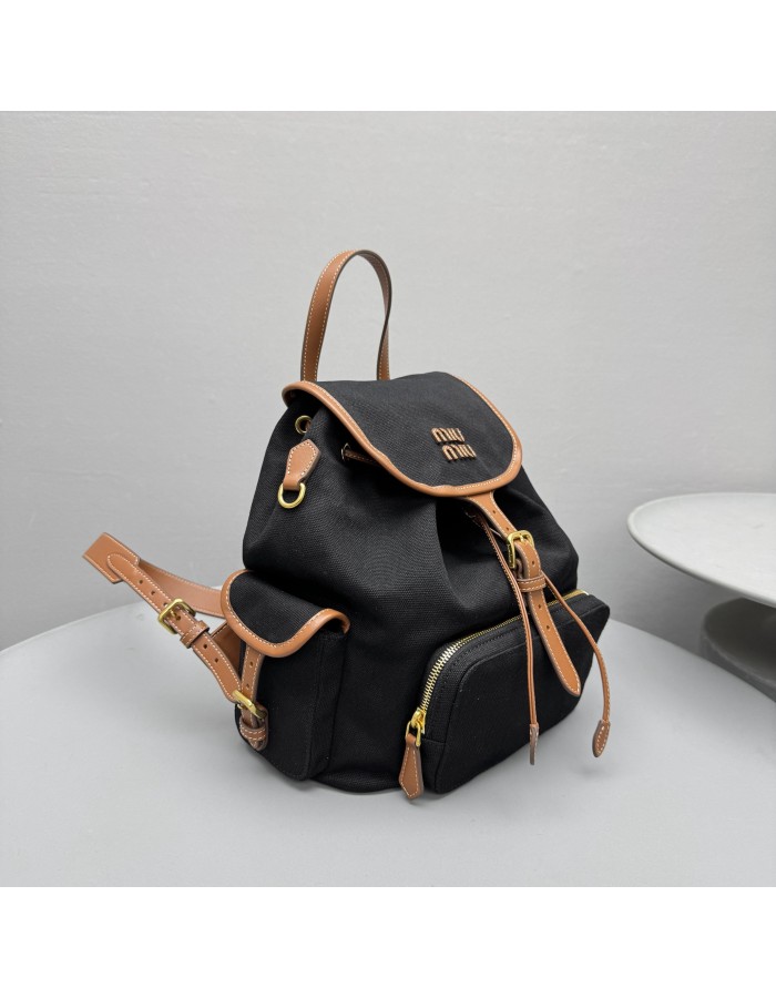 Zaino in canvas e pelle MIUMIU
