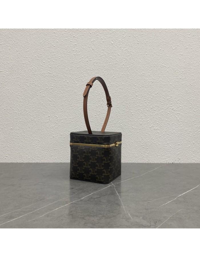 CUBE IN TELA TRIOMPHE E PELLE DI VITELLO NATURALE CELINE