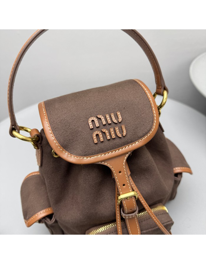 Zaino in canvas e pelle MIUMIU