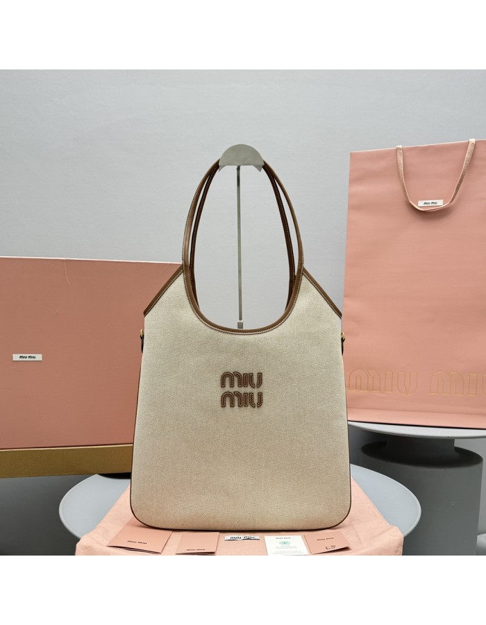 Borsa Ivy in canvas e pelle MIUMIU