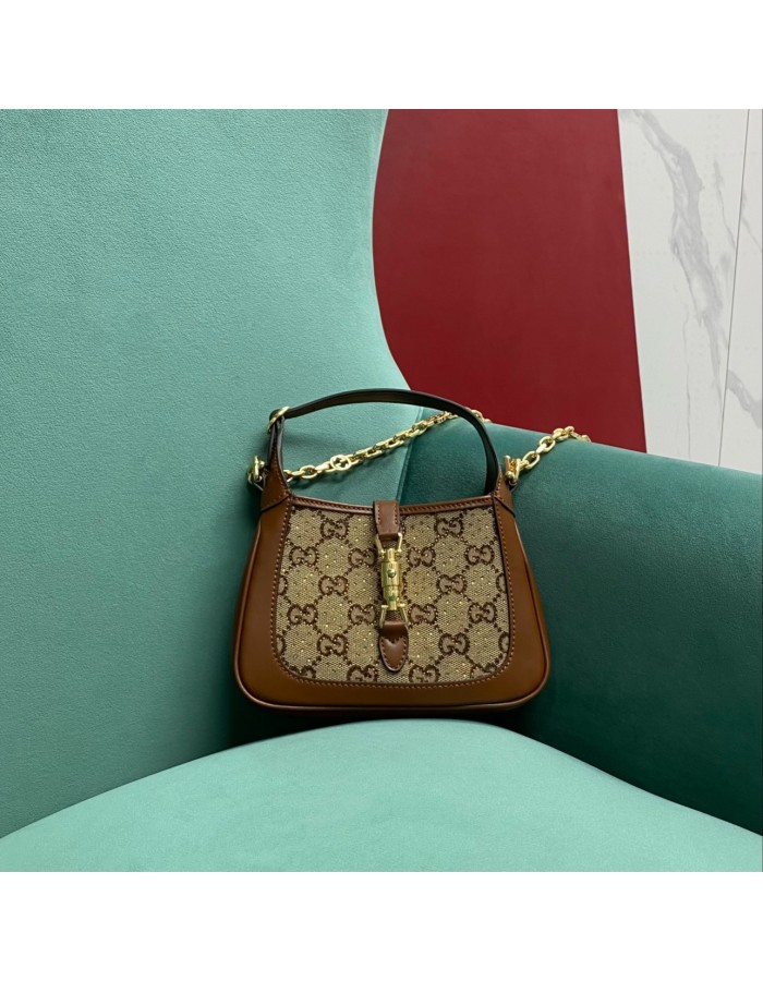 Mini borsa Jackie 1961 in lucertola con cristalli GG GUCCI