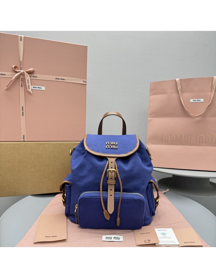 Zaino in canvas e pelle MIUMIU