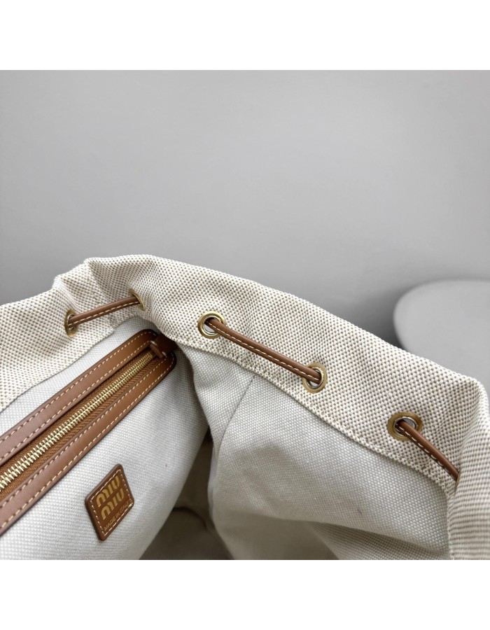 Zaino in canvas e pelle MIUMIU