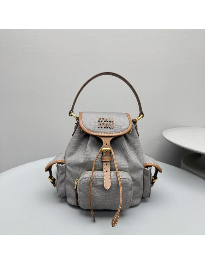 Zaino in canvas e pelle MIUMIU