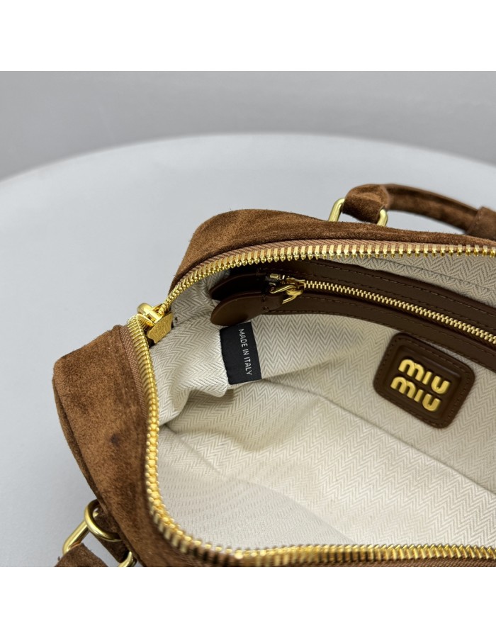 Borsa Arcadie in pelle scamosciata con imbottitura MIUMIU