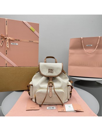 Zaino in canvas e pelle MIUMIU