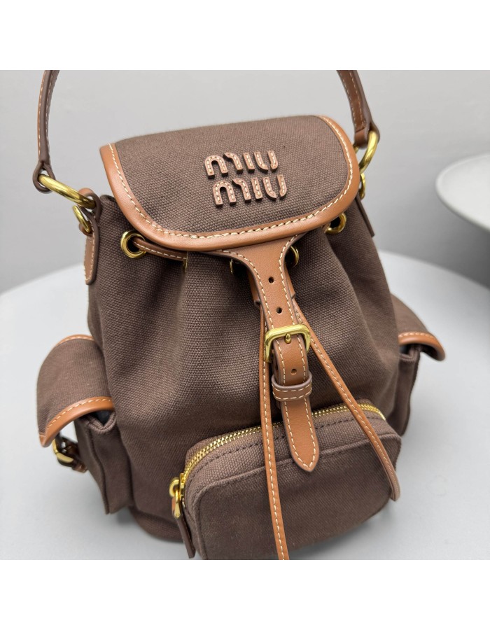 Zaino in canvas e pelle MIUMIU