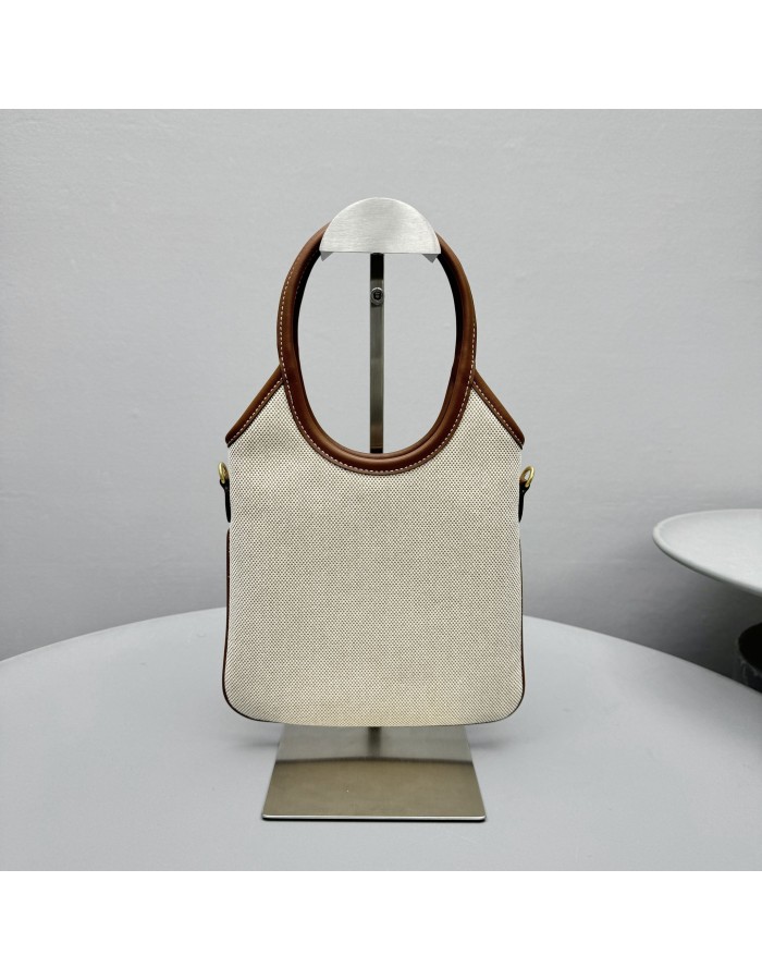 Borsa a mano Ivy  in canvas e pelle MIUMIU