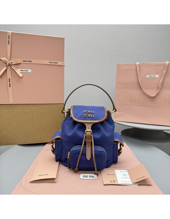 Zaino in canvas e pelle MIUMIU