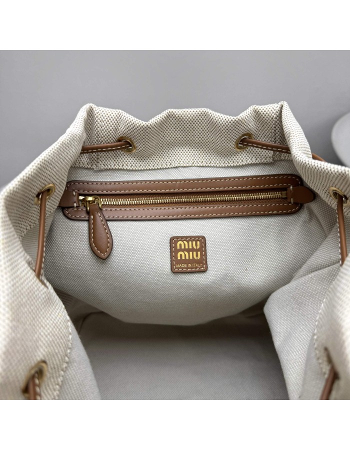 Zaino in canvas e pelle MIUMIU