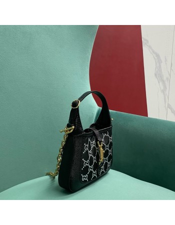 Mini borsa Jackie 1961 in lucertola con cristalli GG GUCCI
