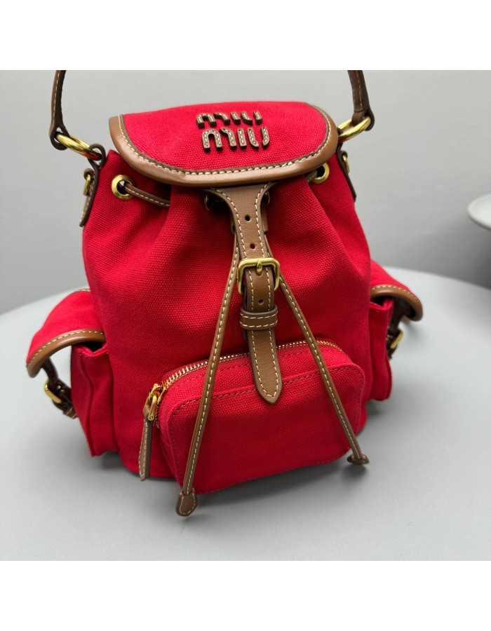 Zaino in canvas e pelle MIUMIU