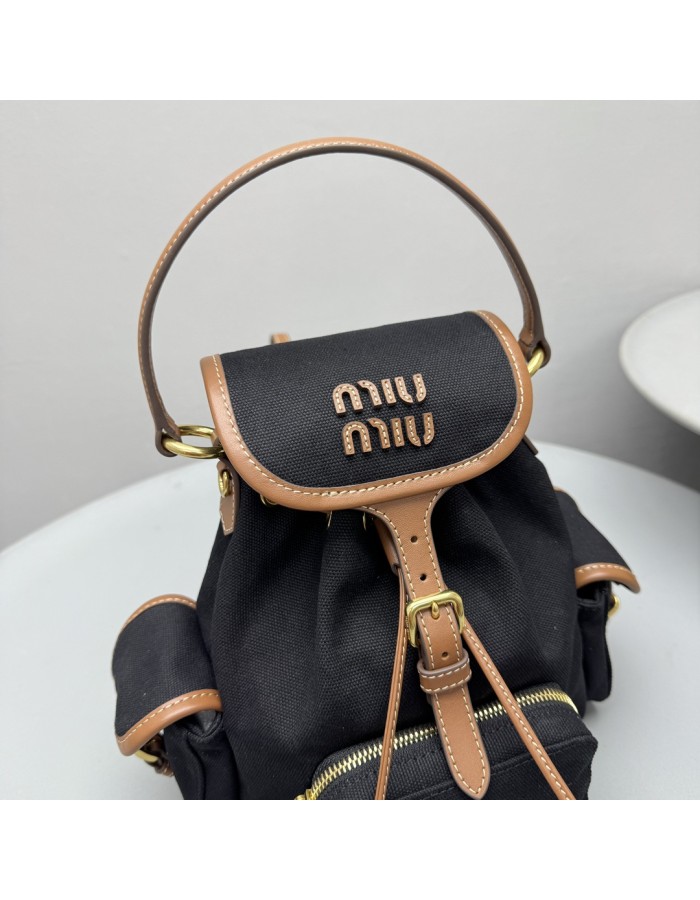 Zaino in canvas e pelle MIUMIU