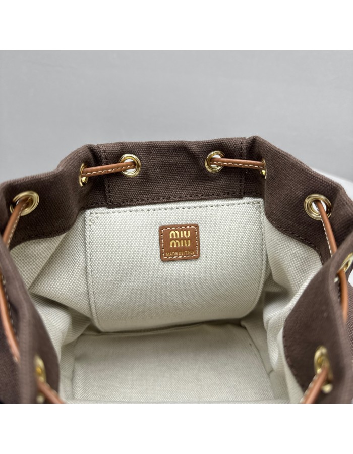 Zaino in canvas e pelle MIUMIU